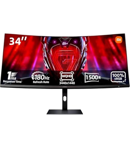 Xiaomi Monitor curvo para jogos 86.4 cm 180Hz alta taxa de