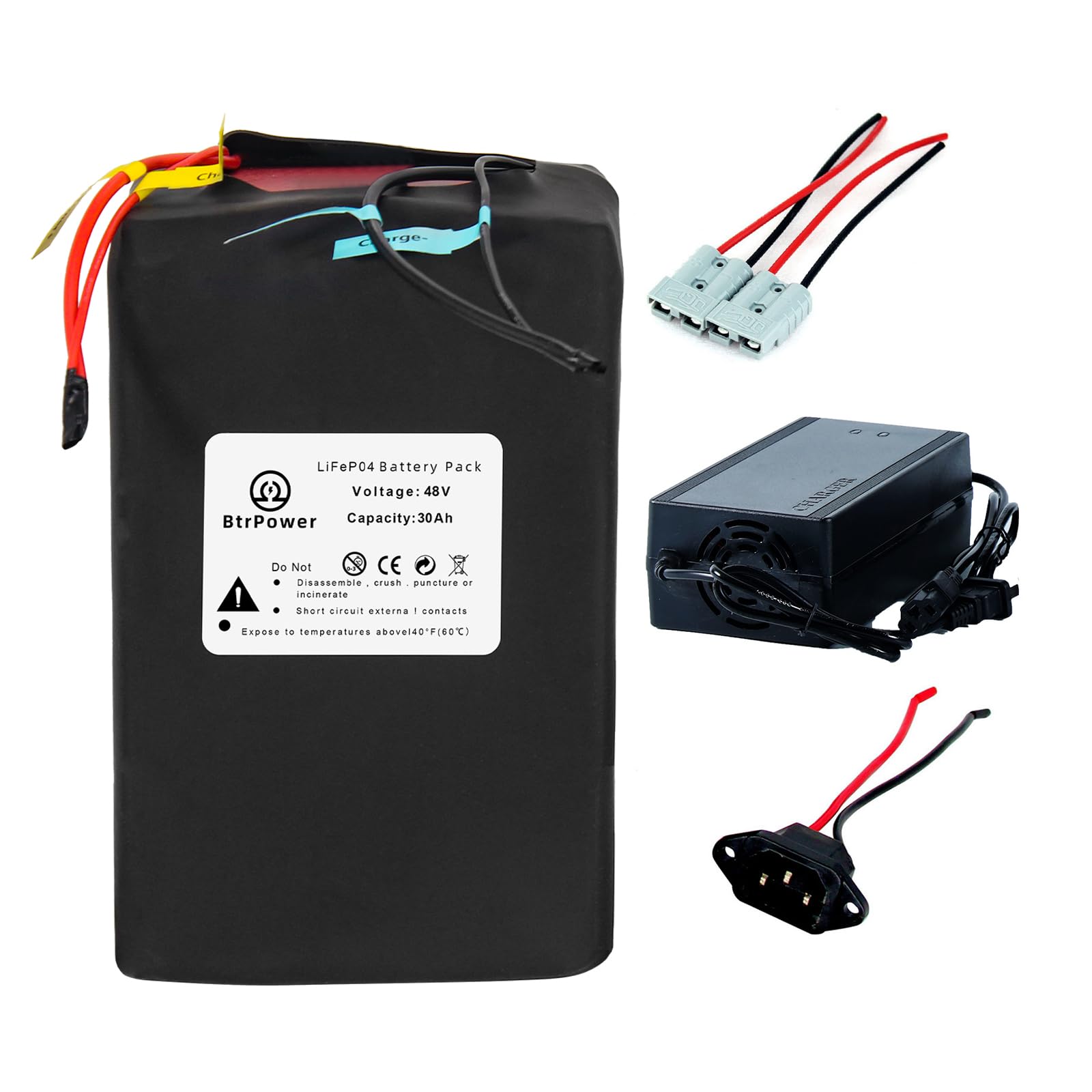 BtrPower 48V 52V Ebike Battery 30AH LiFePO4 Battery