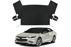 LEZZYRUCK Windshield Snow Cover Replace for Chevrolet Malibu 2016-2023, 600D Oxford Cloth Heavy Duty All Weather Winter Frost Guard Windshield Covers with Side Mirror Covers
