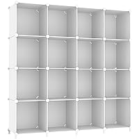 AWTATOS Cube Storage Organizer, 16 Cube Closet Organizer, Stackable Storage Cube Shelves, DIY Portable Closet Clothes Organiz