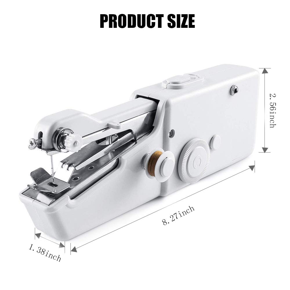 Sunvito Handheld Sewing Machine, Mini Cordless Portable Electric Sewing Machine for Beginners Home and Travel Use (White)