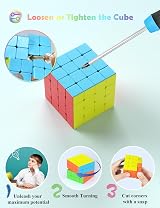 ROXENDA 4x4 Speed Cube Stickerless Frosted ABS Puzzle Toy view 7