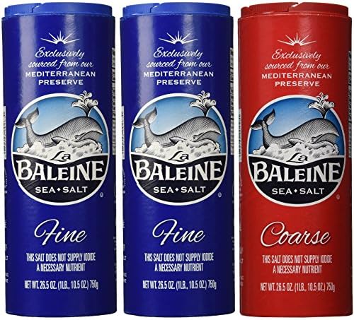 La Baleine Sea Salt Combo- 2 Fine &amp; 1 Coarse 26.5 oz Each (Pack of 3)