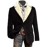 Christmas Blazer Men Corduroy Lapel One Button Holiday Party Suit Jacket Ugly Xmas Business Office Blazers with Pockets