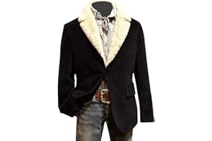 Men's Christmas Blazer Velvet Santa Jacket Faux Fur Lapel Holiday Party Red Coat Veston De Noël