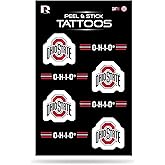 NCAA Vertical Tattoo Peel & Stick Temporary Tattoos - Eye Black - Game Day Approved!