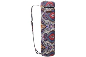 FREMOUS Yoga Mat Bag,Full-zip Exercise Yoga Mat Carrier Bag - Double Storage Pocket,Easy Access Zipper, Adjustable Shoulder Strap and Handle,Fits Most Mats