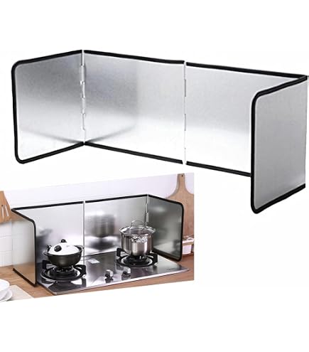 Protection Anti-Éclaboussures Pliable En Aluminium Pour Cuisinière - Écran Anti-Huile Résistant Pour Poêle à Frire Et Gazinière