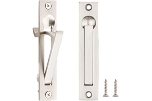 Dontay Pocket Door Edge Pull, Professional Stainless Steel 304, 4" Hidden Door Handle, Flush Mount Pocket Door Hardware for Pocket Sliding Door, Spring Loaded (2, Satin Nickel)