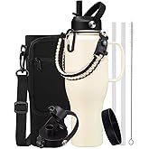 40 OZ Water Bottle Insulated Fits in Car Cup Holder, Water Tumbler with Straw & Spout Lids, Paracord Handle, 40oz Insulated Water Bottle with Handle Keep Cold-48h Hot-24h for Travel Gym Office