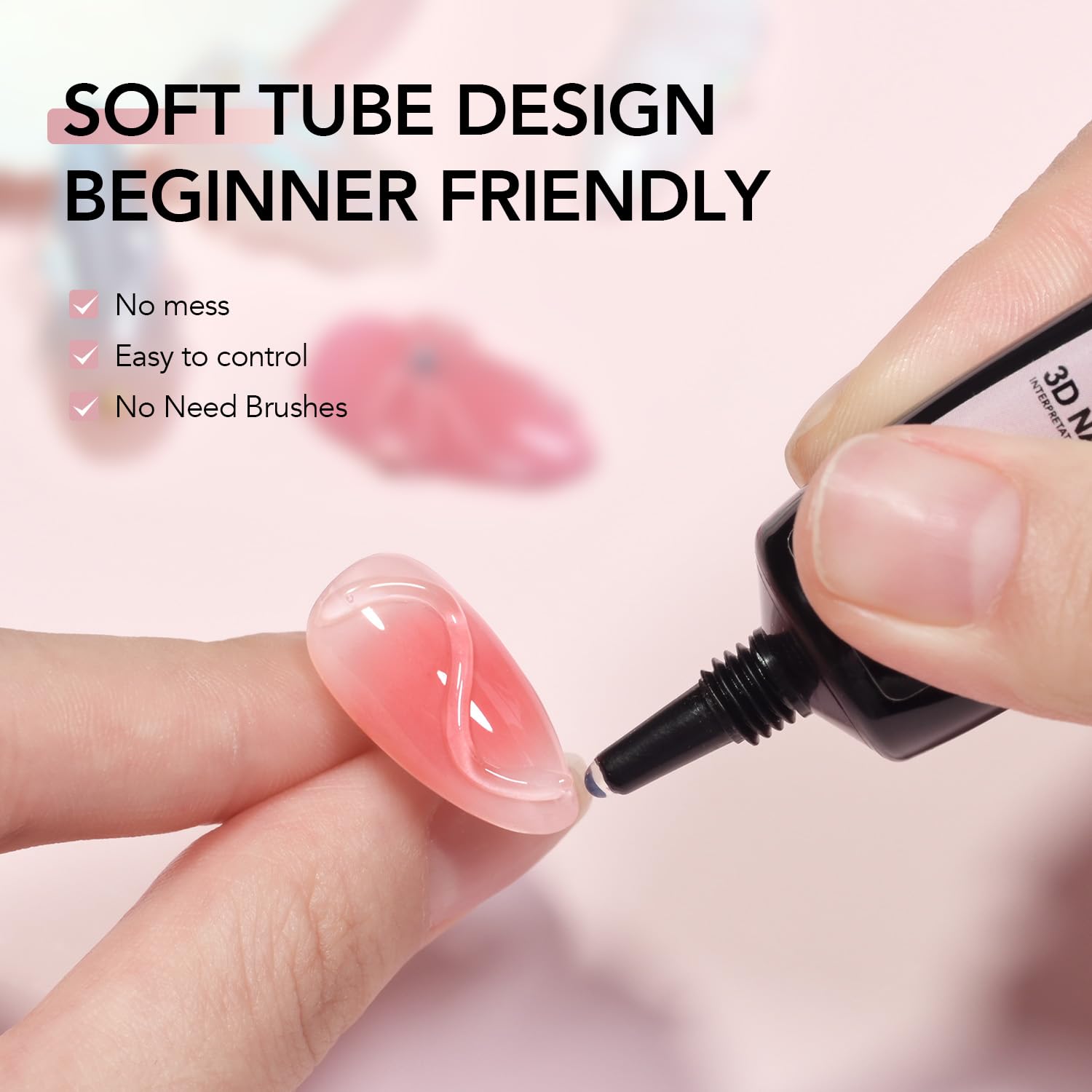 GAOY 3D Nail Gel, 15g Clear Sculpting Gel for Carving, Molding and Painting Nail Art Designs, Rhinestone Glue for Gems Decoration - Image 3