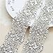 XINFANGXIU Silver Gold Rhinestone Applique 1 Yard for DIY Crystal Bridal Wedding Belt on Wedding Dress
