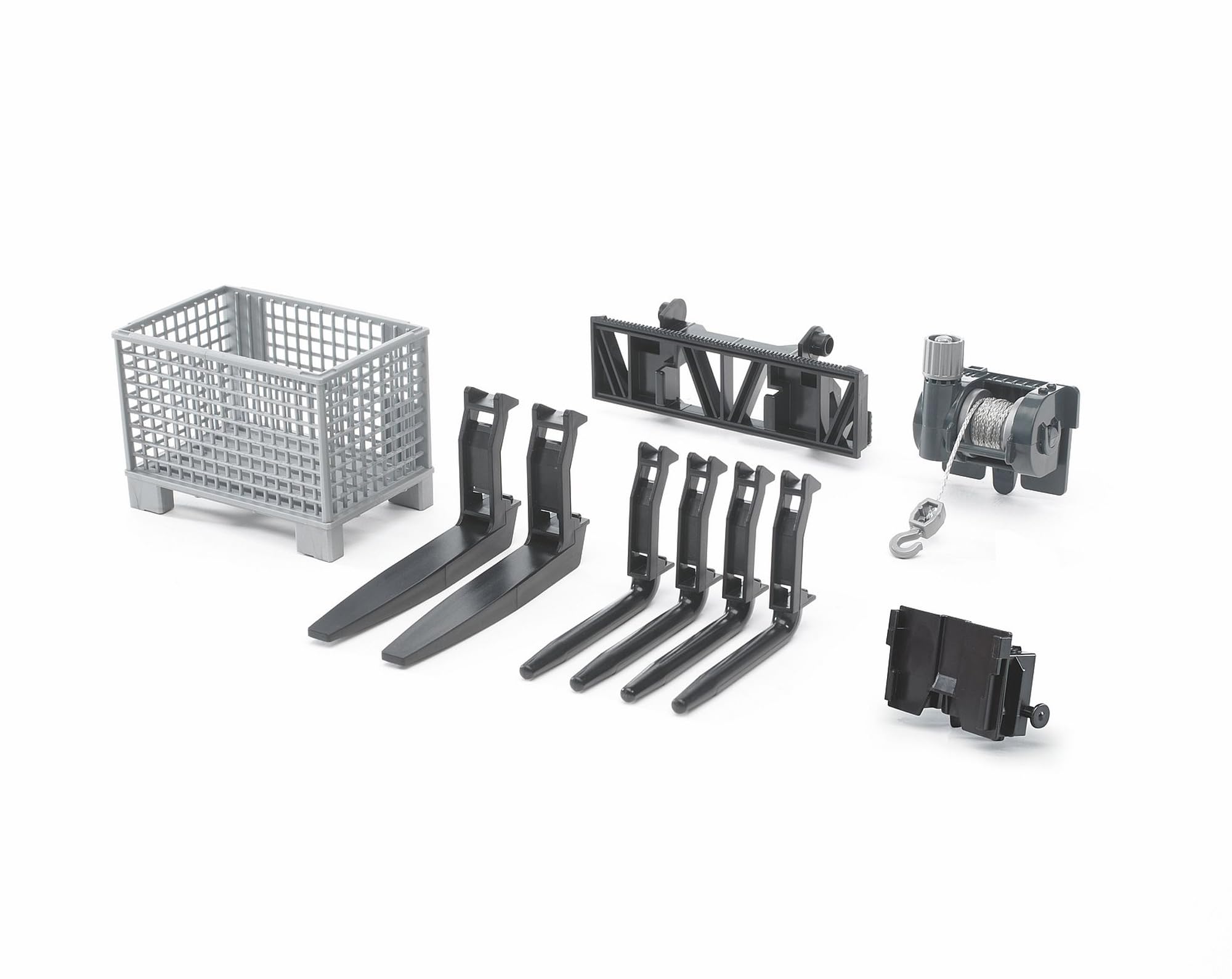 Bruder Pallet, Cable Winch and Forks Accessory Set