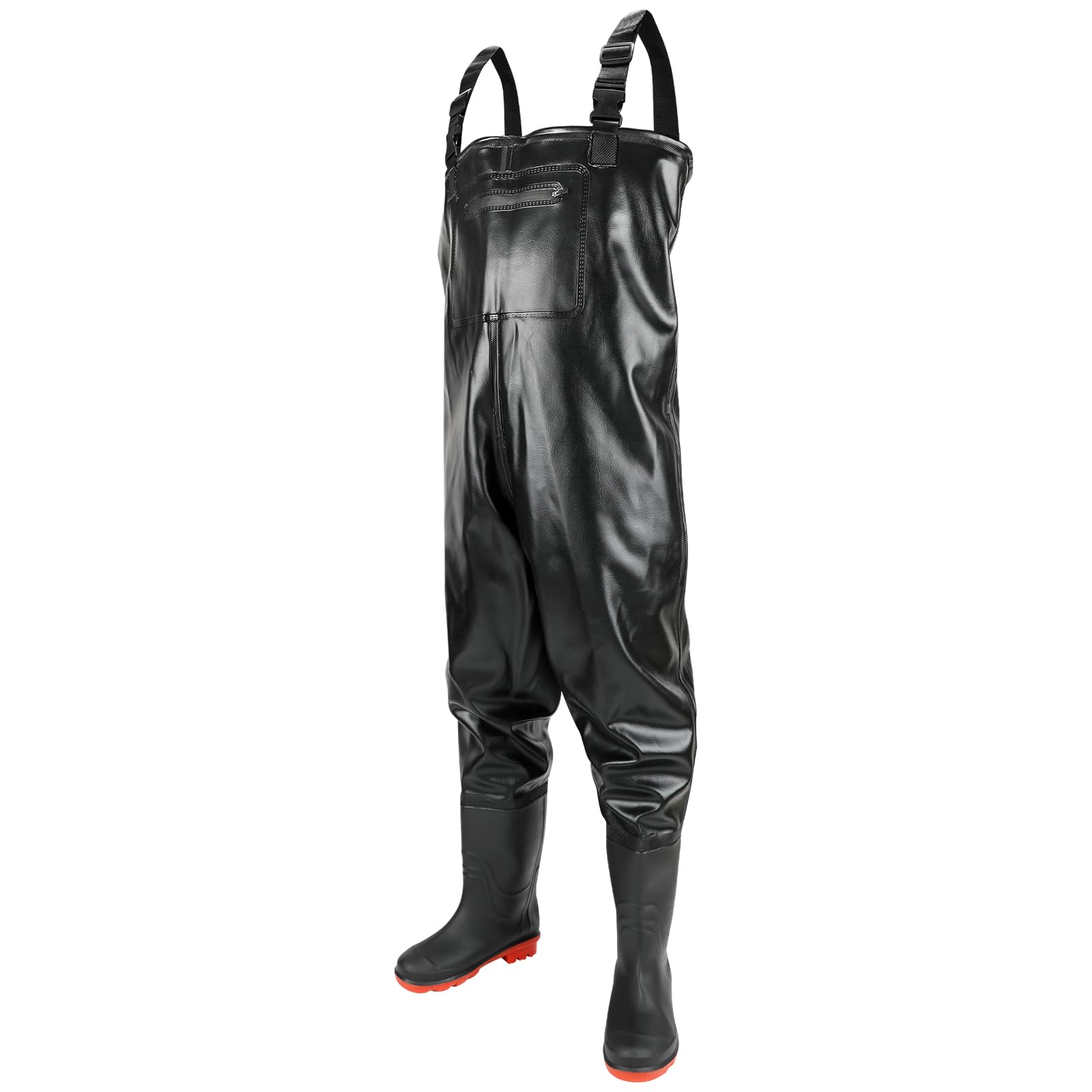 Photo 1 of KOMCLUB Fishing Chest Wader for Men Boots Womens Nylon PVC Lightweight Chest Waders Waterproof Fishing Hunting Waders Bootfoot Fishing Waders (M10, Black 11)