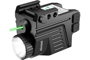XYH-Win 350 Lumens Pistol Light Low Profile Green Beams Laser Light Combo, Tactical Weapon Light Fits Full Size & Compact Guns w/Rail with Strobe Function,Anodized Aluminum,Battery Powered,Waterproof