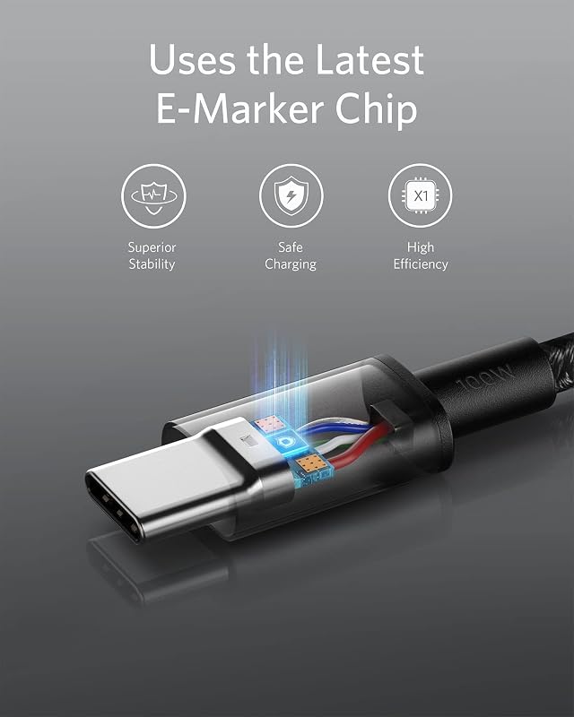 333 Câbles Rapides USB C vers USB C 100W (1 m + 1,8 m + 3 m)