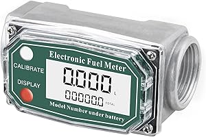 Epidioxi Turbine Flow Meter Electronic Digital Flow-meter Stainless steel Liquid Water Diesel Gasoline Methanol Kerosene Oil (1 inch stainless steel flow meter)