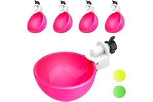Lil'Clucker - Large Automatic Chicken Waterer Cups Suitable for Ducks, Geese, Turkeys, and Bunny Rabbit - Water Feeder Kit - Poultry Waterer (Pink, 5 Pack)