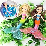 2-Piece Mermaid Doll Toy for Girls or Cake Decoration,Swim in the Water at Bath Time, the Pool, and Beach(Random Color)