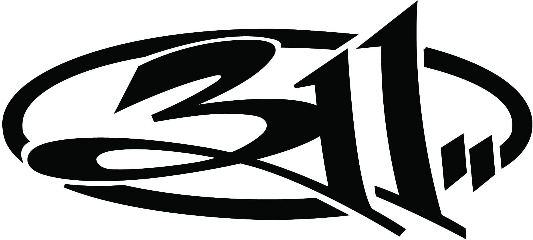 311 Decal, H 4 By L 8 Inches, White, Black, Silver, Red, Blue, Yellow, Orange, or Pink
