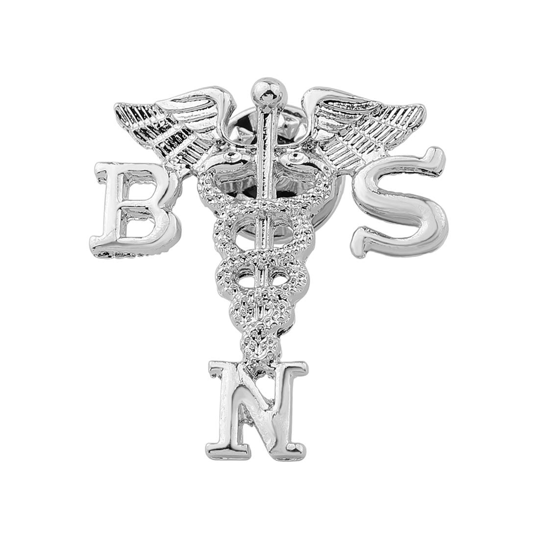 Zuo Bao Nurse Jewelry BSN MSN Brooch Label Pin Registered Nurse Doctor Emblem Pin Medicine Caduceus Angel Nursing Bachelors of Science in Nursing (BSN Brooch pin)