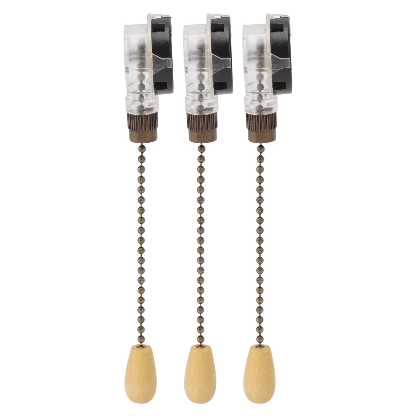 DAYM Ceiling Fan Light Switch 250V 125V Pure Copper 3pcs Compact Ceiling Fan Pull Chain Switch for Ceiling Lamp (Bronze)
