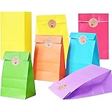 Future life 30 pcs Solid Color Party Favor Paper Bags, 5.2 * 3.2 * 9.6 Inch, Food Safe Kraft Paper and Ink, Natural (Biodegra