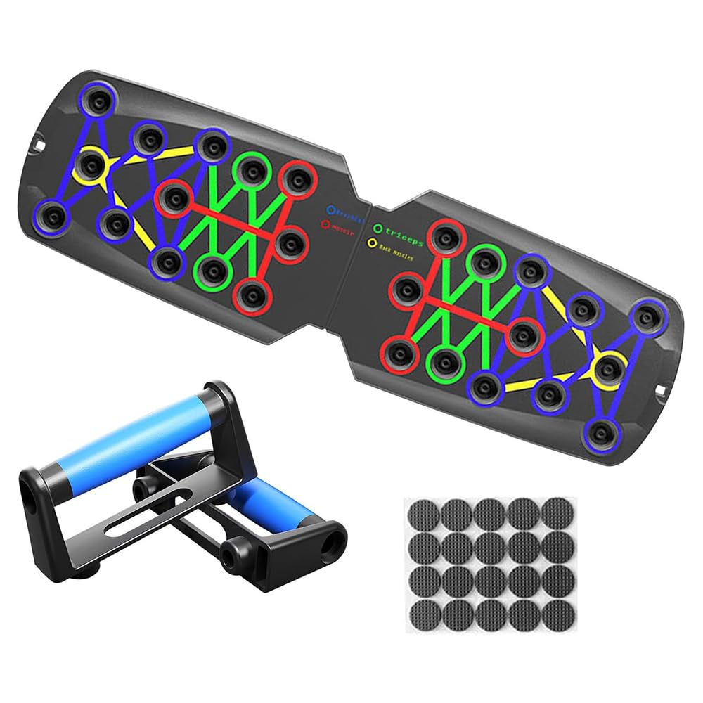 Sarini Foldable Ultra Push Up Board Bracket Board Multifunctional Arm Abdominal Muscle Training System with Stand Fitness with Resistance Band Training Equipment