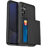 Jiunai for Samsung Galaxy S24 FE Case Card Holder Wallet 2 Card Slot Hidden Pocket Credit Cards IDs License Shockproof Cover Phone Case for Samsung Galaxy S24 Fan Edition 2024 6.7’’ Men Women Black