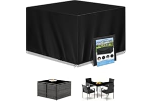 Wanocean Patio Furniture Covers Waterproof, 55x55 Outdoor Furniture Cover with Storage Bag, Outdoor Table and Chair Cover for Rain, UV, Snow and Dust（55" L x 55" W x 35" H）