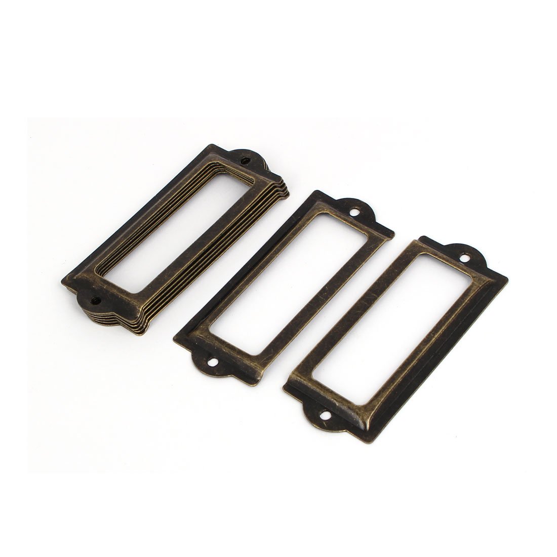 sourcing map Drawer Box Case 83mm x 33mm Card Tag Label Holders Frames Bronze Tone 8PCS