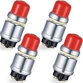 TOODOO 2 Pieces Push Button Starter Switch 12v-24v Waterproof, Red | Momentary for Car Boat Truck Marine Lawn Mower, Engine Ignition Start Button, Waterproof Cap with LED Ring, Easy Install