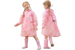FOUYADA Kids Raincoats Girls Rain Poncho Rain Jacket Children Rain Wear Rainwear