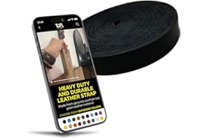 TOFL Genuine Leather Strap | 72” Long x 1/2” Wide x 1/8 Inch Thick (7-8oz) | Leather Strips for Crafts, Belts, Jewelry & DIY Projects | Black