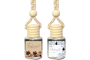 SHAWN MICHELLE FITNESS Car Air Fragrance Oil Diffuser, Car Air Freshner, Car Oil Air Freshner, Car Oil Diffuser, Wood Automotive Air Freshners, Long Lasting Car Air Freshner (2 pack) (Mahogany Teakwood + Midnight Ice)