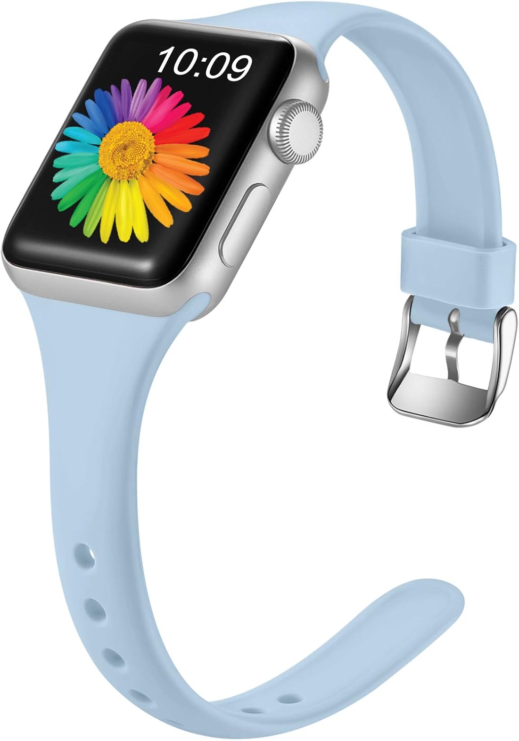 Getino Sport Band Compatible with Apple Watch 40mm 38mm Series 4 5 6 3 2 1 Bands for iWatch SE Women Men Soft Silicone Replacement Wrist Strap, Lilac, M/L