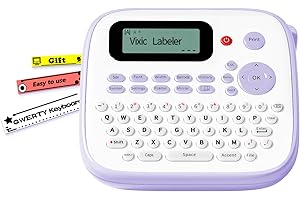 Vixic Label Makers-D210S Portable Label Maker Machine for Kids, QWERTY Keyboard Labeler, One-Touch Keys, Easy-to-Use, Powered by Type-C, Easy Label Printer for Home Office School Organization, Purple