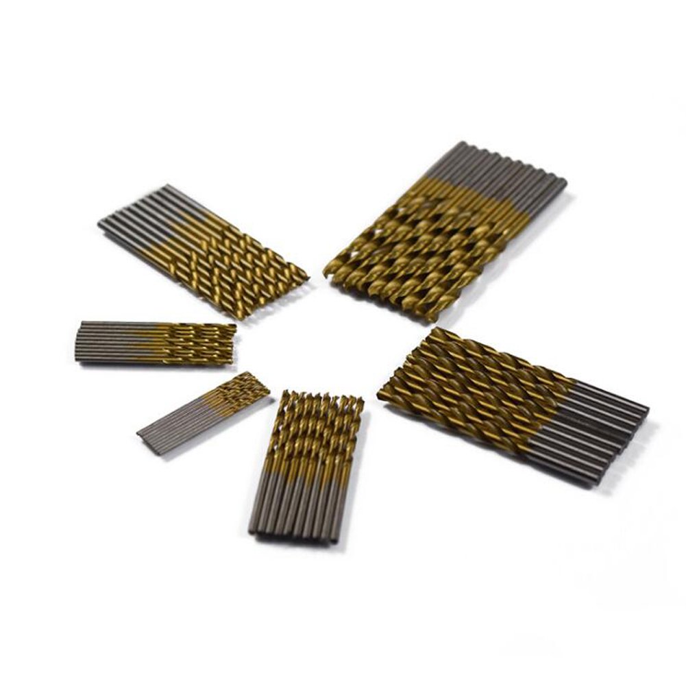SUNSHINETEK 60 Pcs Drill Bits HSS Micro Drill Bit 1/1.5/2/2.5/3/3.5mm Titanium Metal Bit Tool Set for Plastic Wood and Aluminum