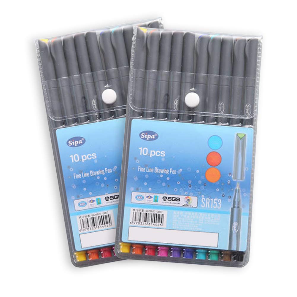 LoveInUSA 20-Count Fineliner Color Pen Set, 0.38mm Fine Line Drawing Pen