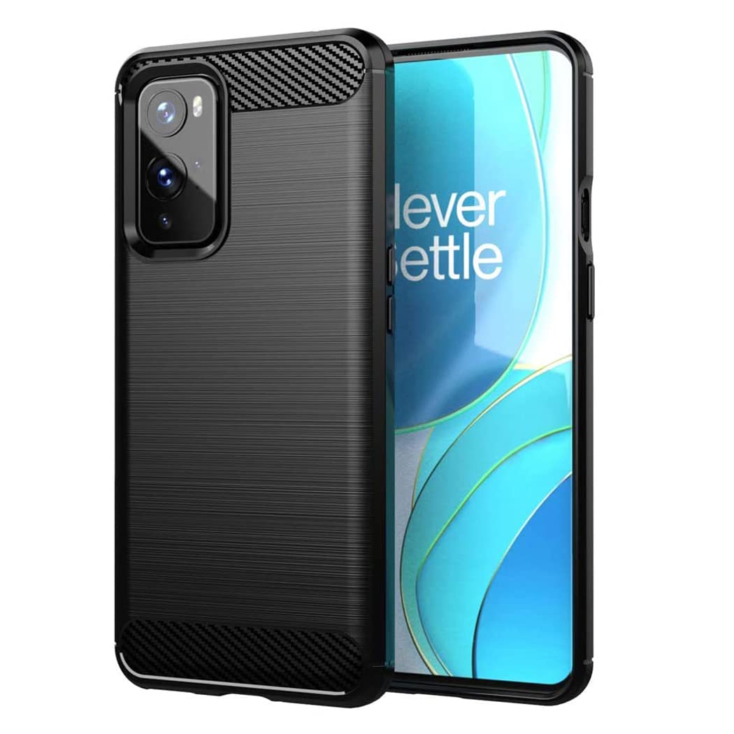 GAPlus OnePlus 9 Case - Ultra Slim Carbon Fibre Shockproof Bumper Case Cover For OnePlus 9 Black