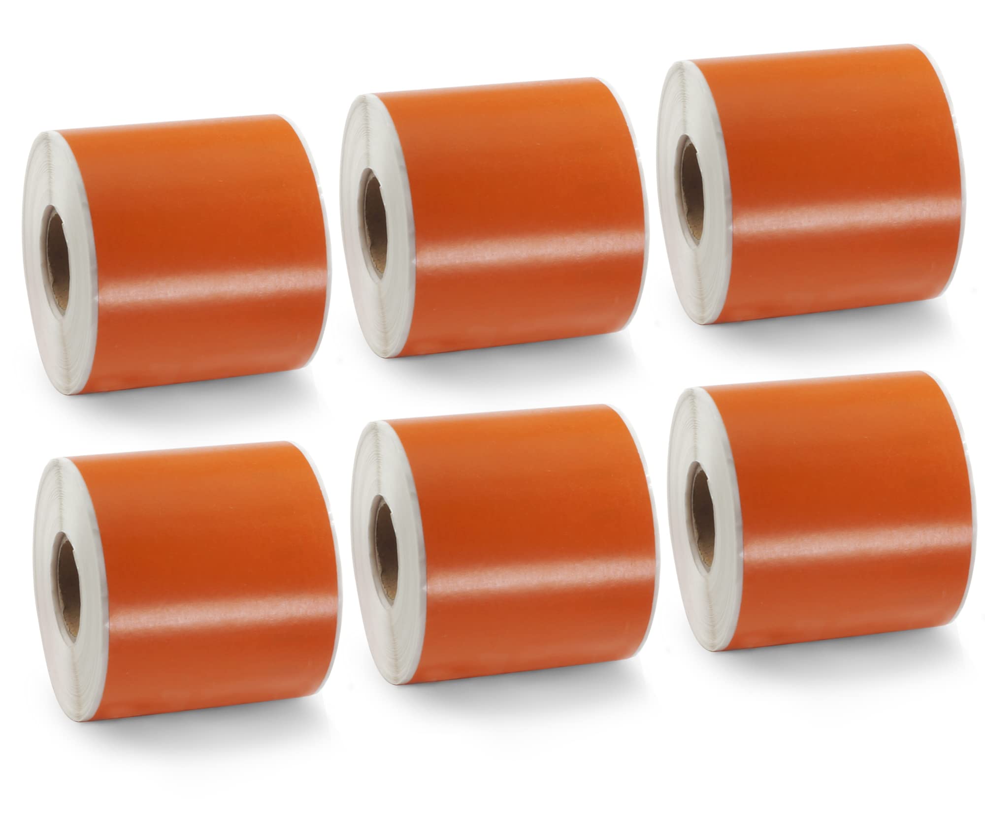 BETCKEY - 6 Rolls Orange Lever Arch File Labels Compatible with DYMO 99019(S0722480), 59mm x 190mm, 900 Colored Labels Compatible with DYMO LabelWriter 450, 4XL, NOT Fit 550 or 5XL