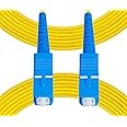 Fibergaga-1m(3ft) OS2 SC to SC Fiber Patch Cable, Single Mode, Simplex, Length Option: 0.5M(1.6ft)-100m(328ft) 9/125µm 2.0mm Diameter Fiber Optic Cable, OS1/OS2 Compatible