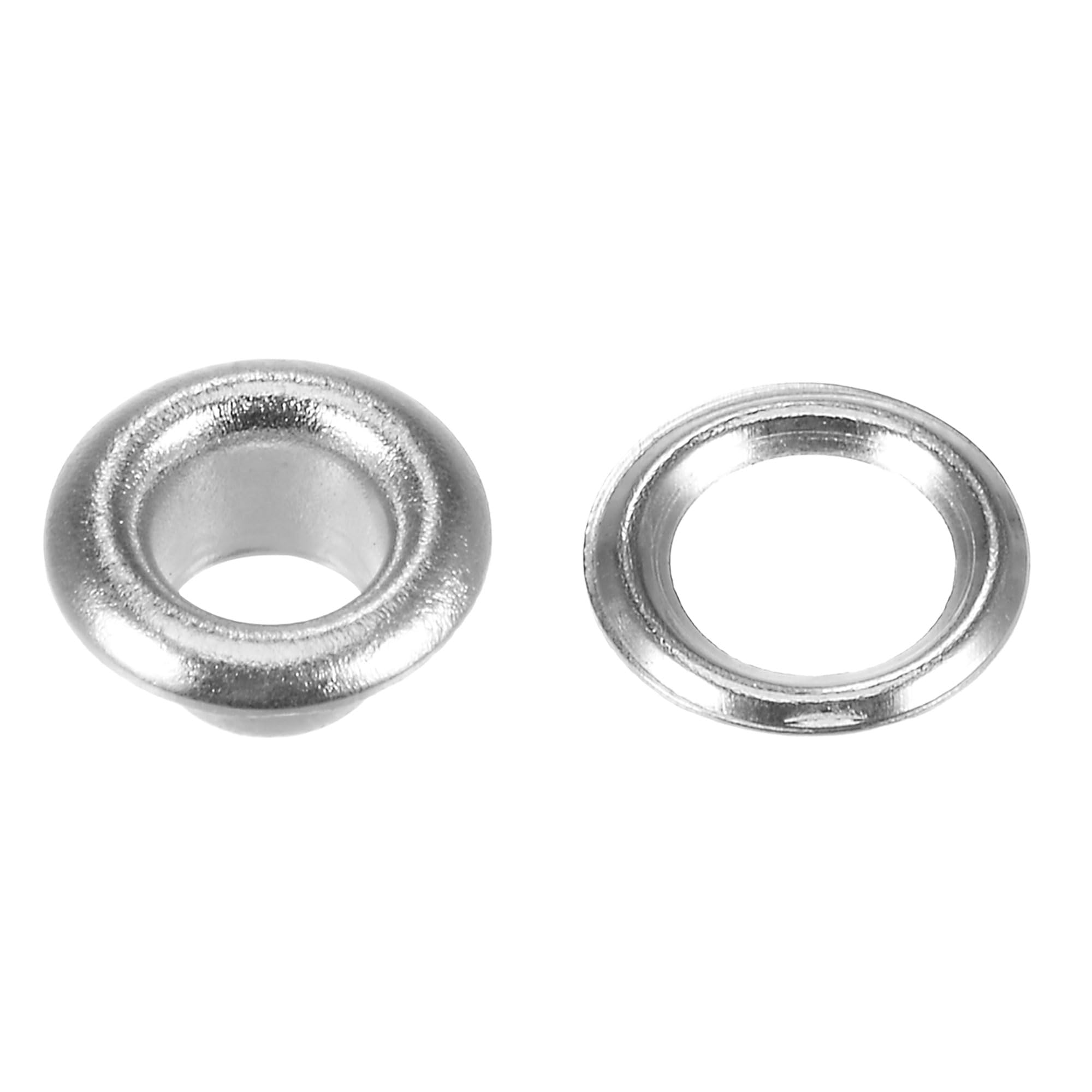 uxcell 50 Sets 4mm 1/64" Hole Copper Grommets Eyelets Silver Tone for Fabric Leather Canvas Curtain Clothing