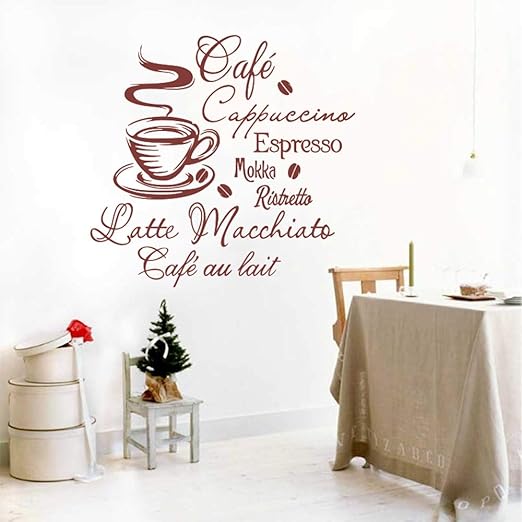 Jiushivr Cafe Pegatinas De Pared Pasteleria Vinilo Tatuajes De