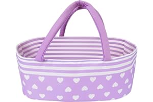 Aori Reborn Baby Dolls Bassinet Foldable Baby Doll Carrier Bed Soft Doll Carrier Doll Accessories with Handle for 17-22 inch Baby Dolls Girls (Purple)