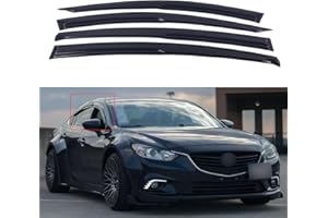 AceRide Window Visors for 2014-2021 Mazda 6 Sedan，Rain Guards Sun Shields Window Deflector,Tape-on,Mugen Style,4PCS