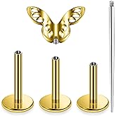 Lsnevsie 20G 18G 16G Astm F136 Titanium Internally Threaded Flat Back Earrings Tragus Helix Conch Piercing Jewelry Nose Lip Rings Forward Helix Cartilage Earrings Studs Piercing Jewelry For Women Men