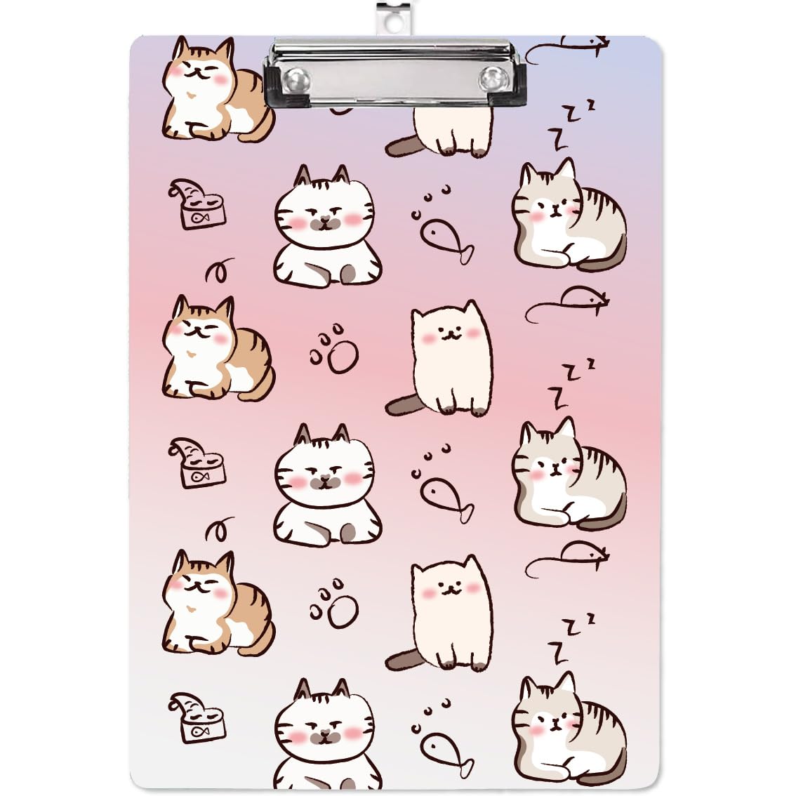 CRASPIRE Acrylic Clipboard A4 Cat Writing Board with Stainless Steel Clip Rectangle Animal Writing Instrument Decorative Clipboards Forms Holders for Office Supplies School Students Clipboard Folder