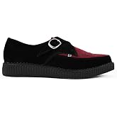 TUK Footwear Unisex Pointed Creepers – Leather Monk Strap Goth Platform Shoes