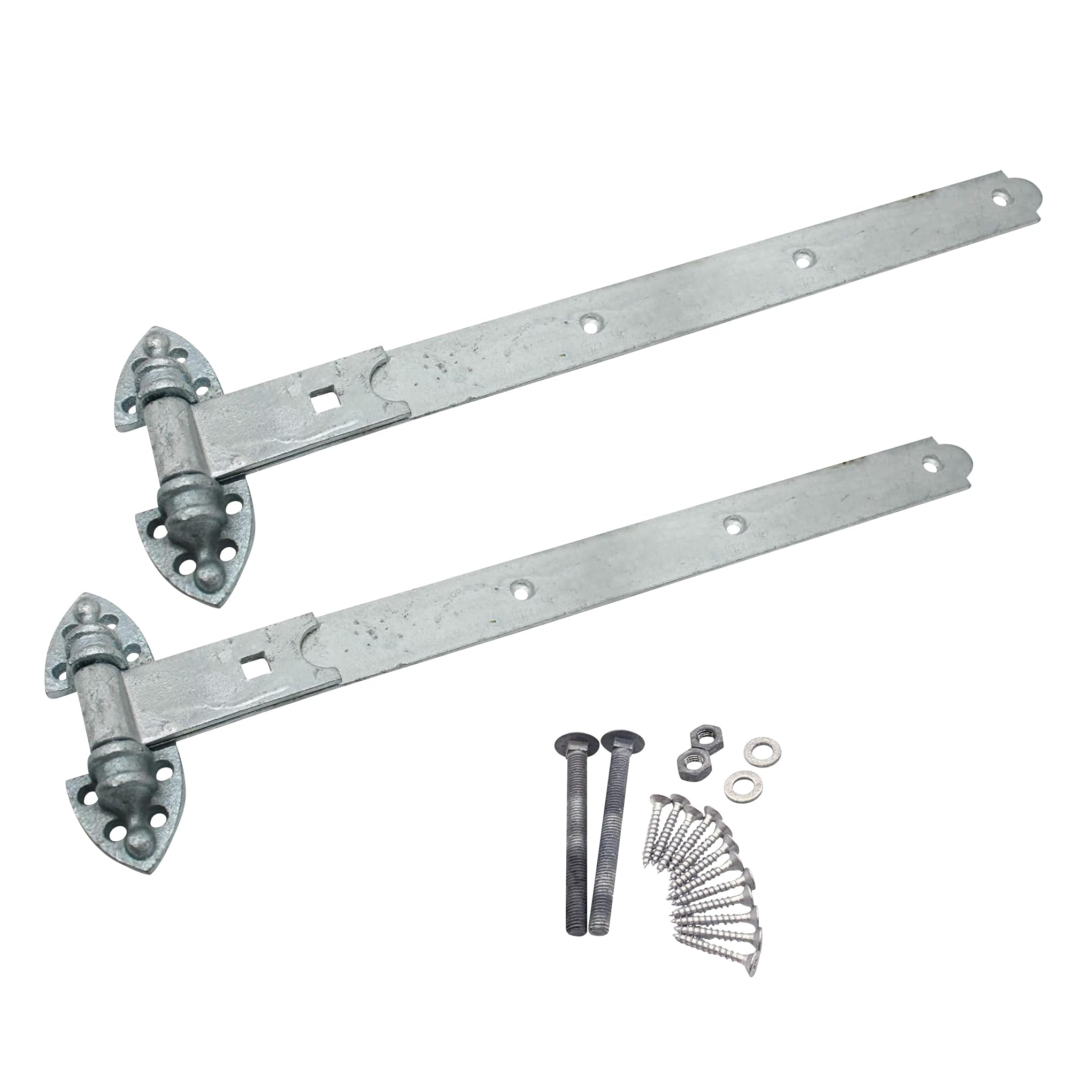 EAI Heavy Reversible Gate Hinges | Heavy Duty 600mm / 24 Inch Galvanised Garage, Stable Door, Gate Hinges | 1 Pair with Fixings
